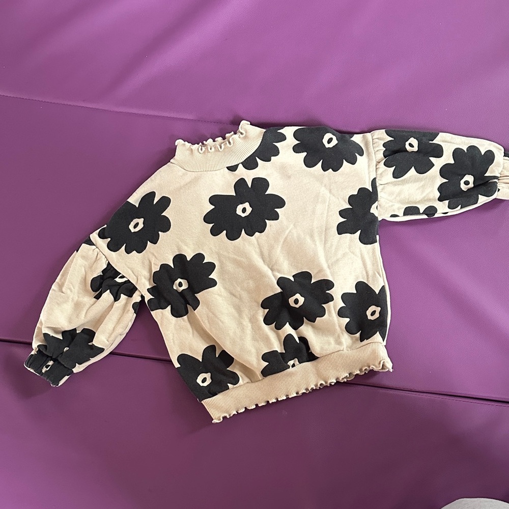 Next Black and Cream Floral Sweater